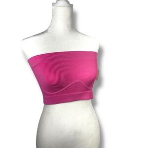 Free People Meg Ribbed Knit Bandeau Bralette, Sachet Pink, Multiple Sizes